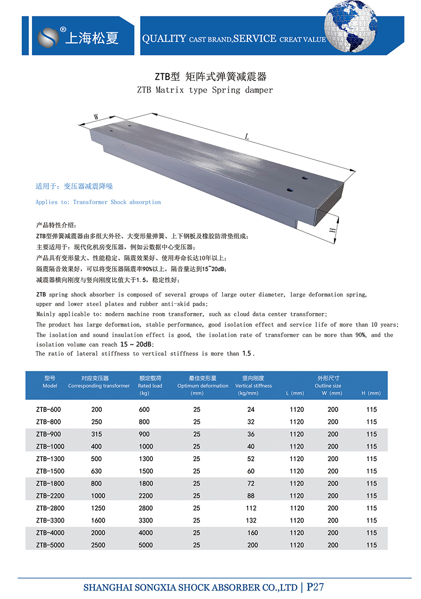 矩陣式<a href='http://m.jsintltrading.com' target='_blank'><u>彈簧減震器</u></a>-變壓器專用
